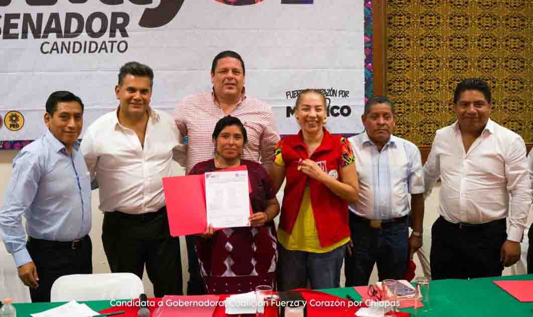 “Olga Luz Espinosa participa en la reunión con candidatos y autoridades de los pueblos originarios de Chiapas”
