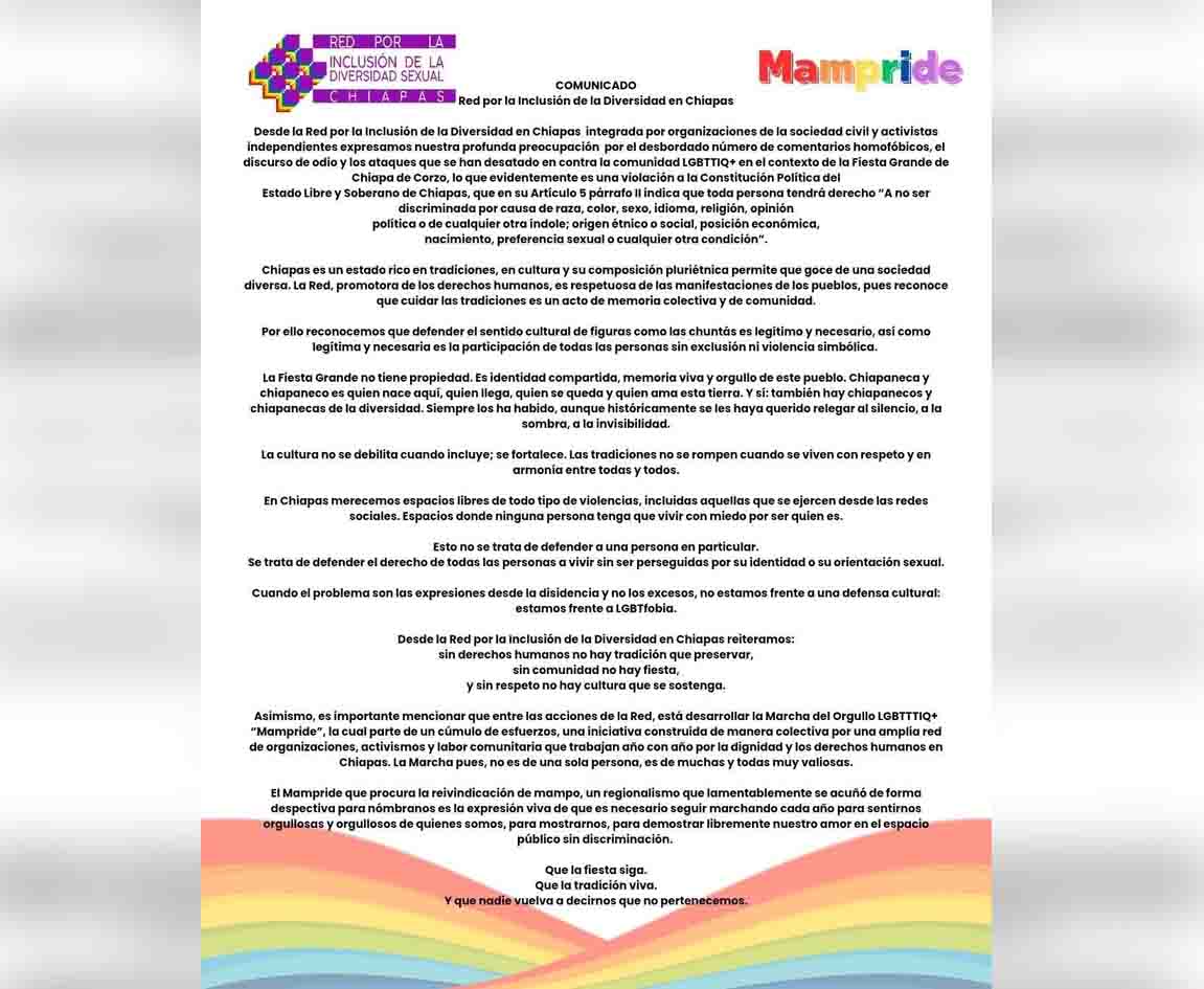Aclaran paradas por descontextualización de la Fiesta Grande de Chiapa de Corzo