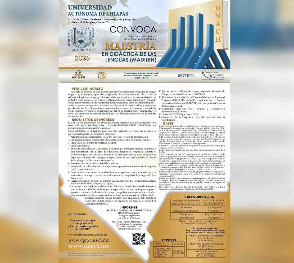 Abre UNACH convocatoria de la Maestría en Didáctica de las Lenguas