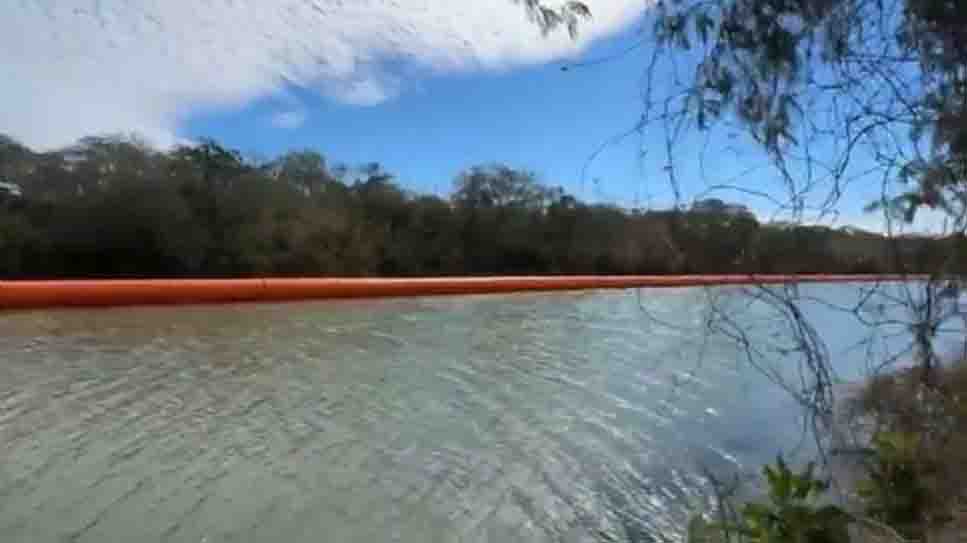 EU instala nuevo “muro flotante” de boyas en el Río Bravo frente a Matamoros