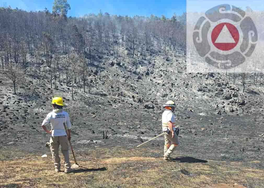Protección Civil reporta incendio forestal controlado en Saclamantón