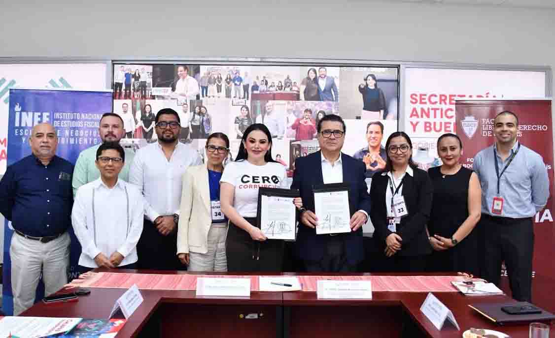 Fortalecen colaboración interinstitucional con firma de convenio entre la SAyBG, la Facultad Libre de Derecho de Chiapas y el INEF