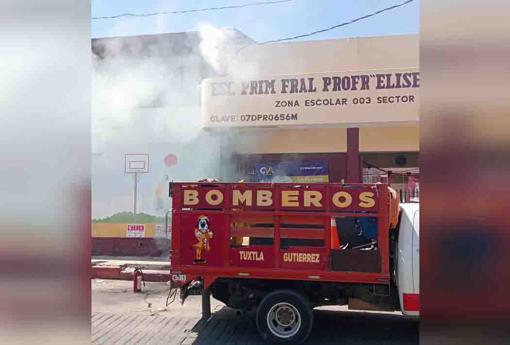 Casi se incendia la escuela primaria Eliseo Palacios, en Tuxtla
