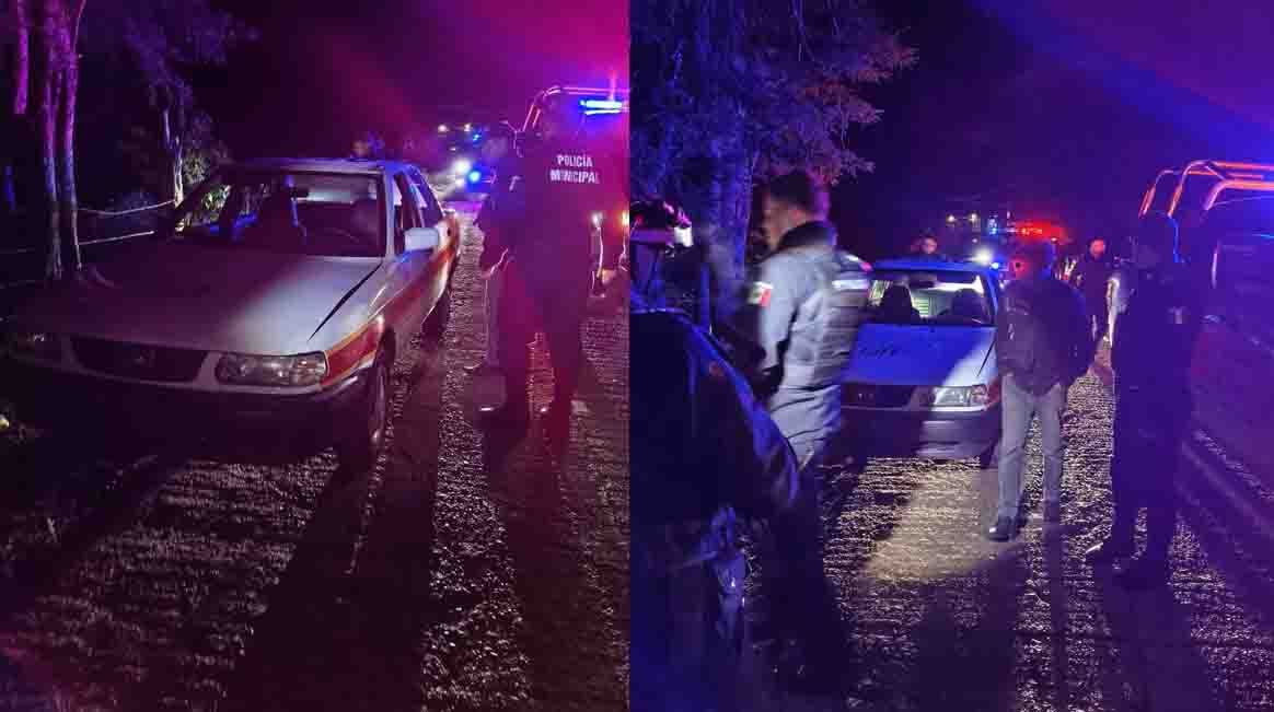 Recuperan elementos policiacos taxi presuntamente robado en Zacualpa