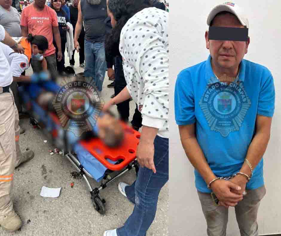 Elemento de Transito y Policía Municipal detienen a presunto responsable de hecho de transito que intento darse a la fuga