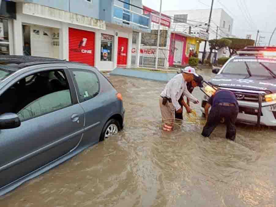 Encharcamientos en Comitán tras intensas lluvias