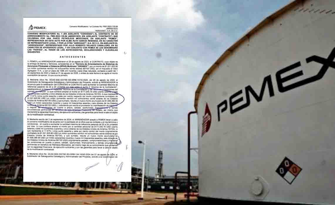 Pemex paga 1.7 millones de dólares por rentar 24 drones