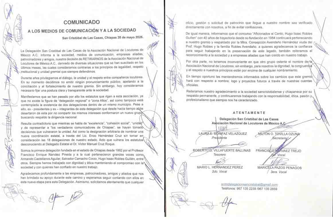 Renuncia Asociación de Locutores de San Cristóbal