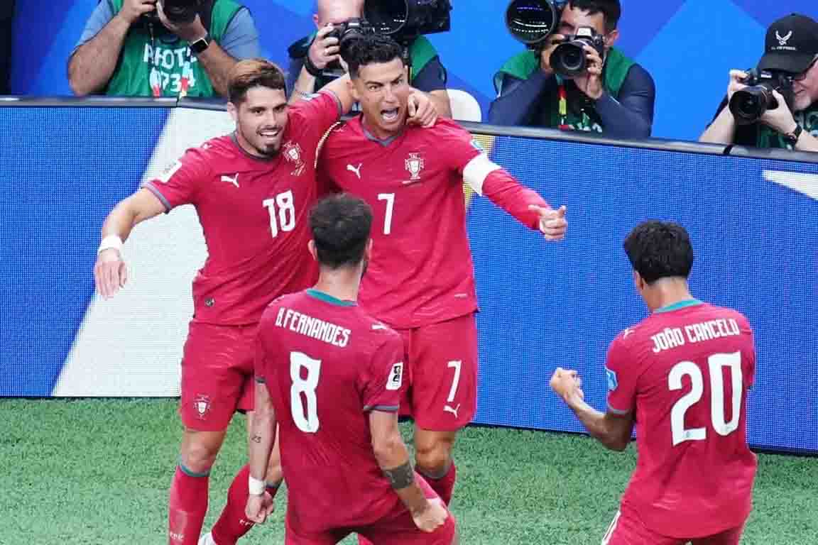 Cristiano Ronaldo anota doblete y Portugal vence 5-0 a Uzbekistán en la Copa del Mundo