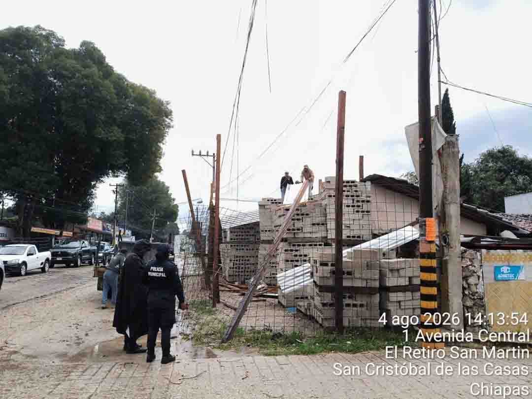 Se atiende en tiempo y forma contingencia por downburst en San Cristóbal; saldo preliminar de daños materiales