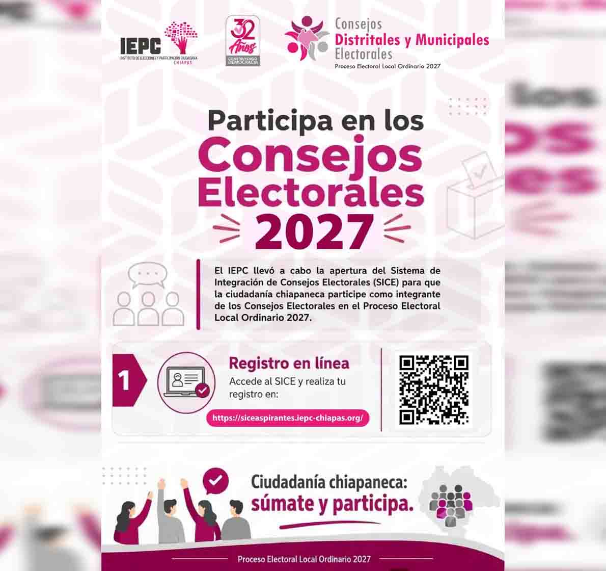 IEPC Chiapas abre registro para integrar Consejos Electorales del proceso 2027