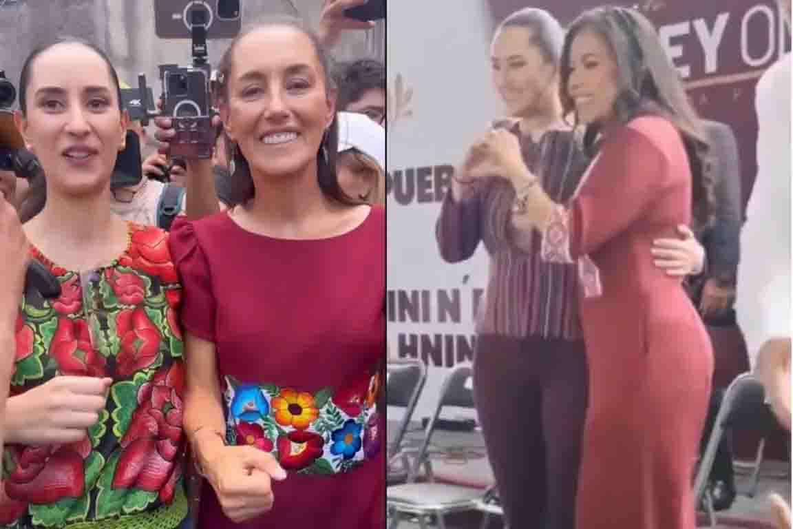 Imitadora de Claudia Sheinbaum sorprende durante informe de la senadora Simey Olvera