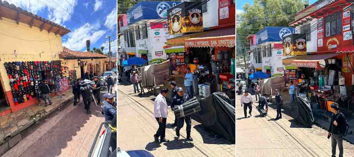 Retiran objetos para apartar estacionamientos en calles de San Cristóbal