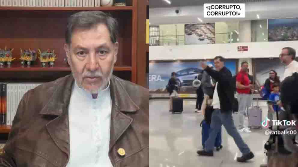 “Son fascistas”: Fernández Noroña responde a pasajeros que lo llamaron “corrupto” y “narcopolítico” en el AICM