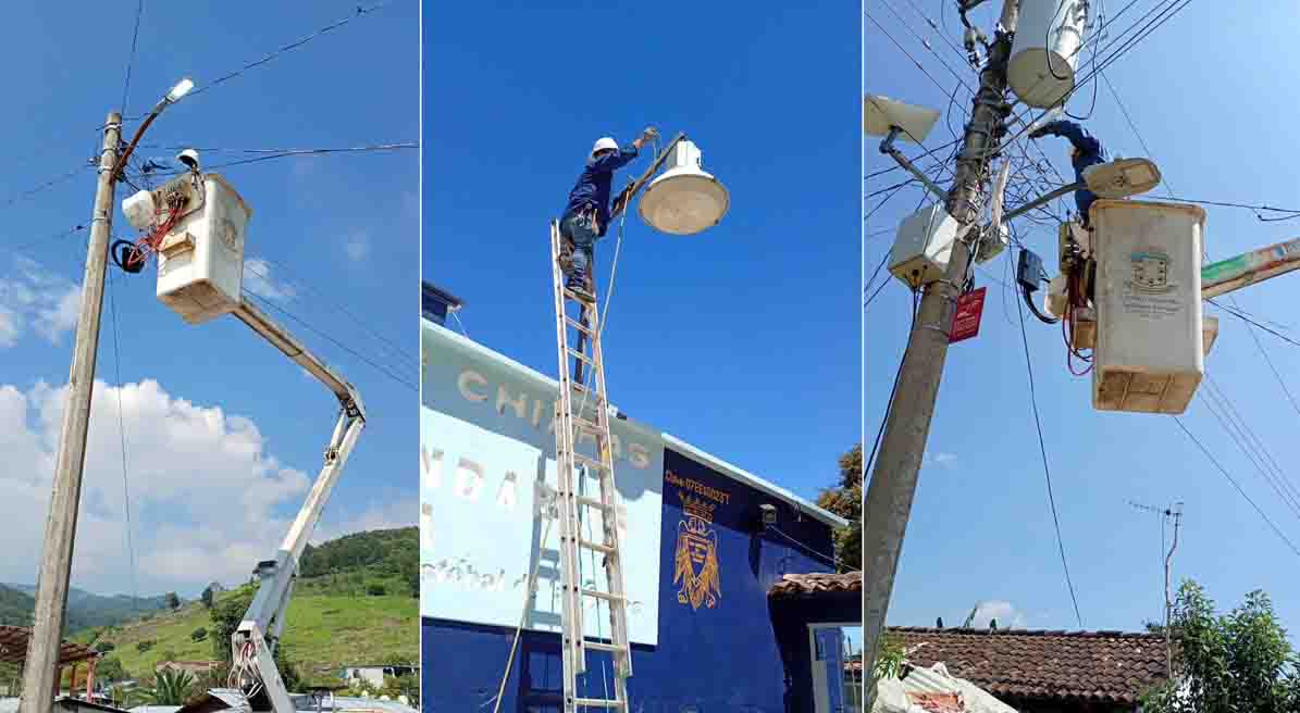 Refuerza Alumbrado Público el mantenimiento y la iluminación en barrios y comunidades de San Cristóbal