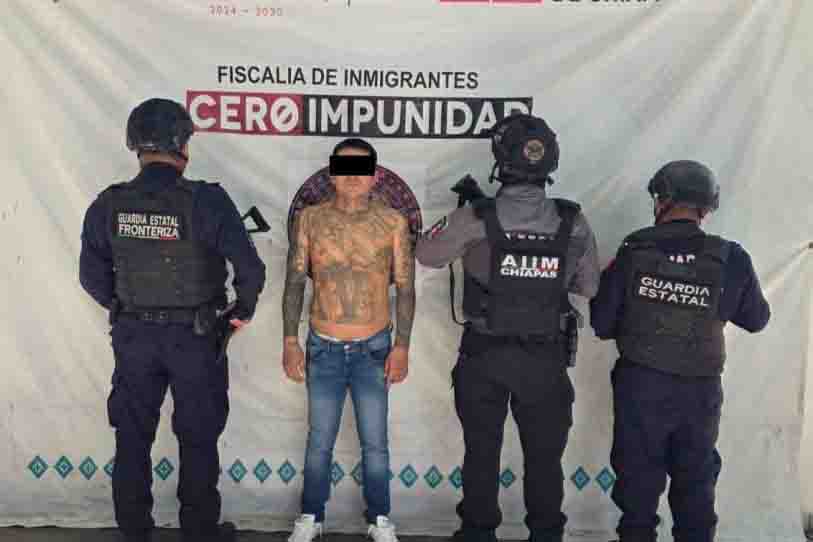 Cae en Chiapas “El Pupito”, presunto líder del Barrio 18 en El Salvador