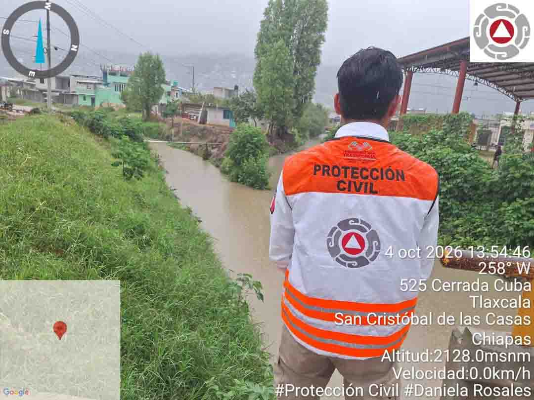 Protección Civil mantiene monitoreo preventivo ante lluvias en San Cristóbal
