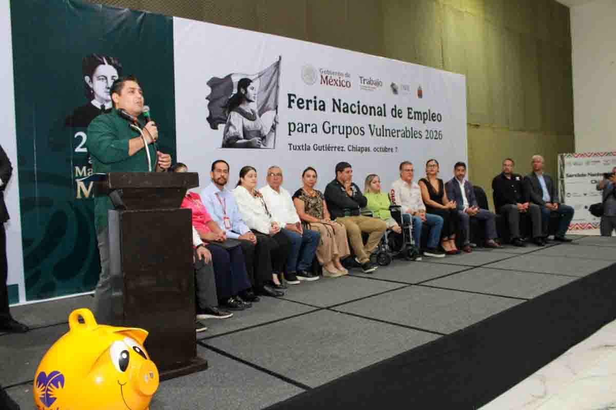 SEyT fortalece inclusión laboral con Feria Nacional de Empleo para Grupos Vulnerables en Tuxtla Gutiérrez