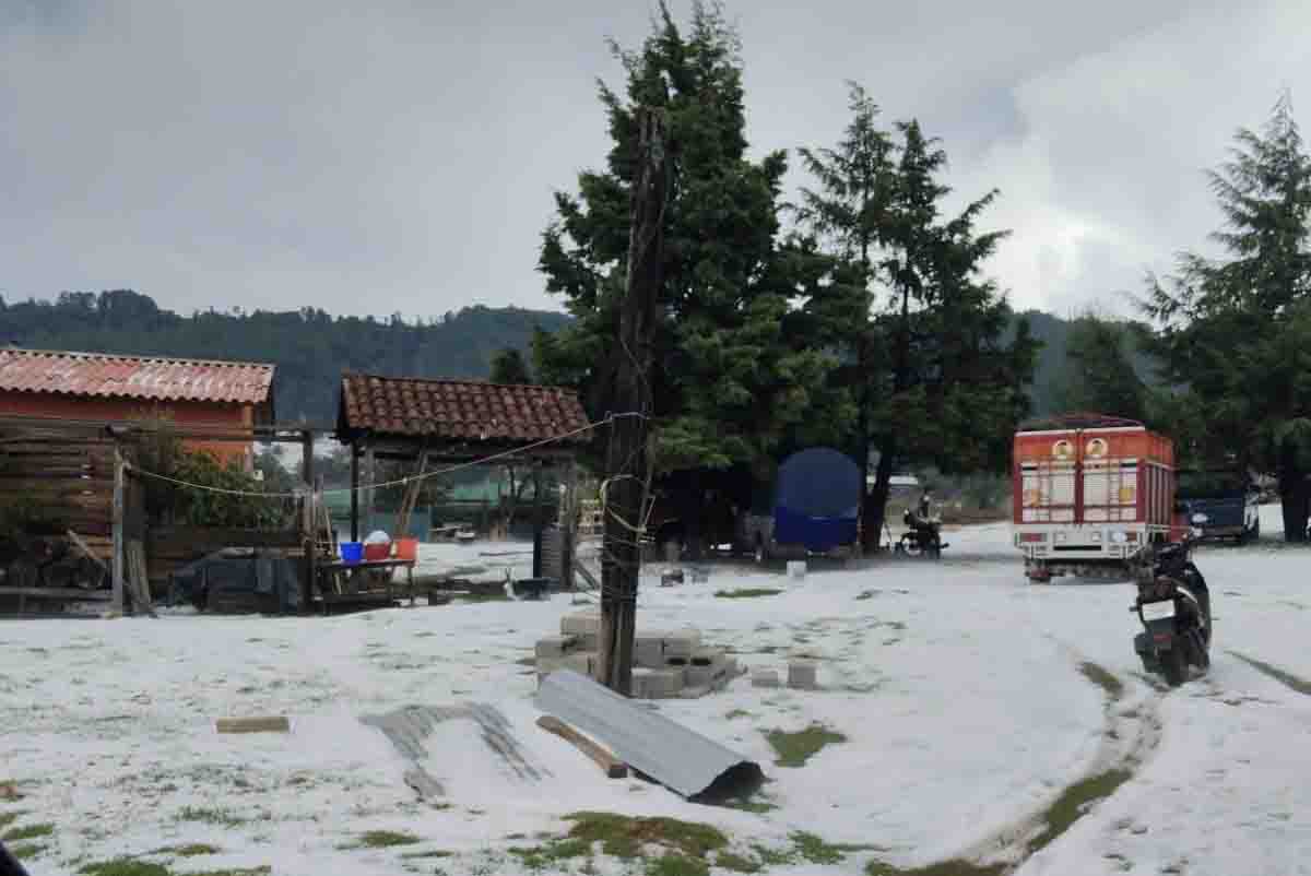 Granizada sorprende a habitantes de comunidades de San Cristóbal